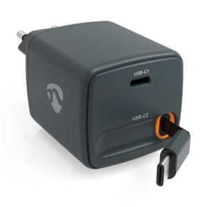Carregador de Casa Nedis 2XUSB-C + 1XUSB Smart IC 65W Preto